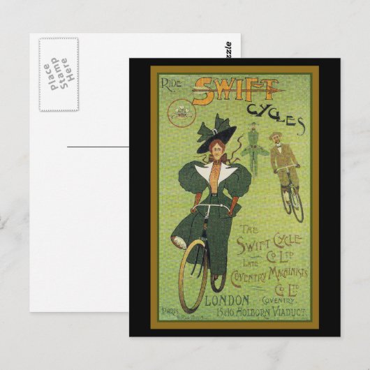 速いサイクルに乗る ポストカード (正面/裏面)