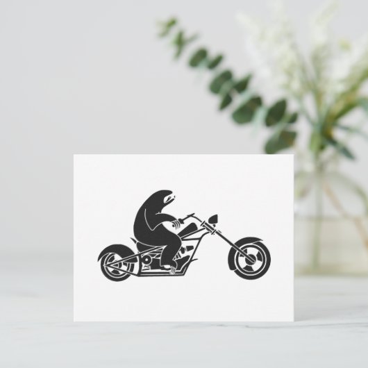 速いバイクでゆっくりとスロッドを走らせる ポストカード (スタンド正面)