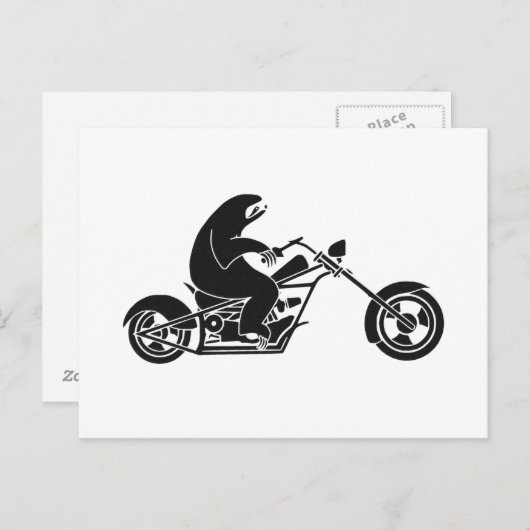 速いバイクでゆっくりとスロッドを走らせる ポストカード (正面/裏面)