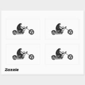 速いバイクでゆっくりとスロッドを走らせる 長方形シール (シート)