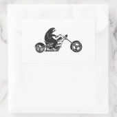 速いバイクでゆっくりとスロッドを走らせる 長方形シール (バッグ)