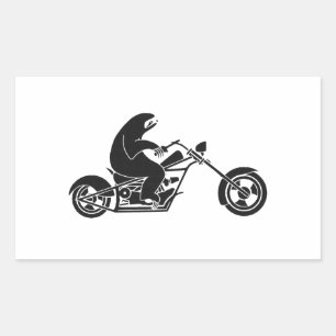 速いバイクでゆっくりとスロッドを走らせる 長方形シール