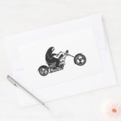 速いバイクでゆっくりとスロッドを走らせる 長方形シール (封筒)