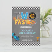 速いレースの誕生日パーティー招待状2つ 招待状 (スタンド正面)
