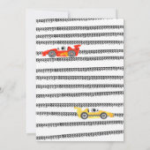 速いレースの車のレース 2歳の誕生日パーティー招待状 招待状 (裏面)