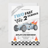 速いレースカー レース 2歳誕生日 男の子 招待状 (正面)