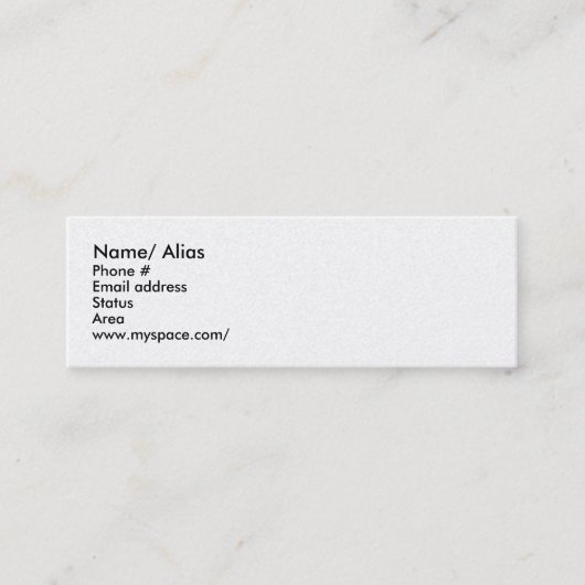 速い会合のための日付カード- C… -カスタマイズ スキニー名刺 (正面)