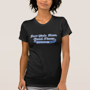 速い女の子はよい時を過します(青い) Tシャツ