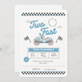 速い少年誕生日招待状2枚 招待状 (正面/裏面)