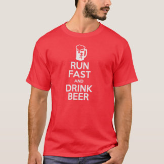 速い操業および飲み物ビールティー Tシャツ