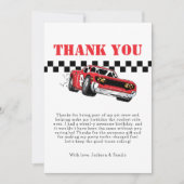 速い現代の赤いレースカー少年2歳の誕生日 サンキューカード (正面)