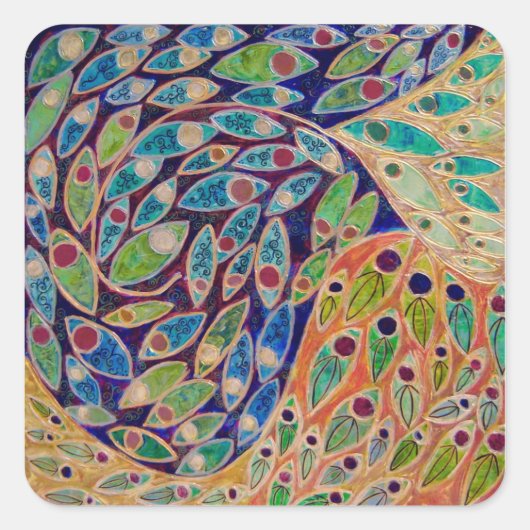 速い聖絵を描院のステッカー スクエアシール (正面)