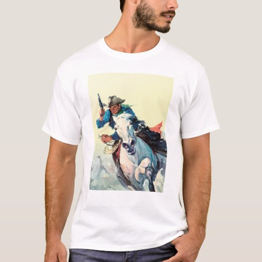 速い馬のカウボーイ Tシャツ (正面)