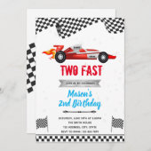 速い2歳の誕生日パーティー招待状 招待状 (正面/裏面)