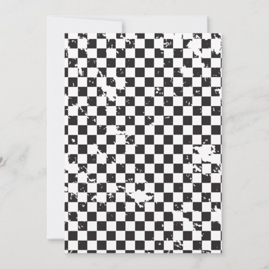 速い 赤い レースカーの少年 1歳の誕生日パーティーへようこそ 招待状 (裏面)