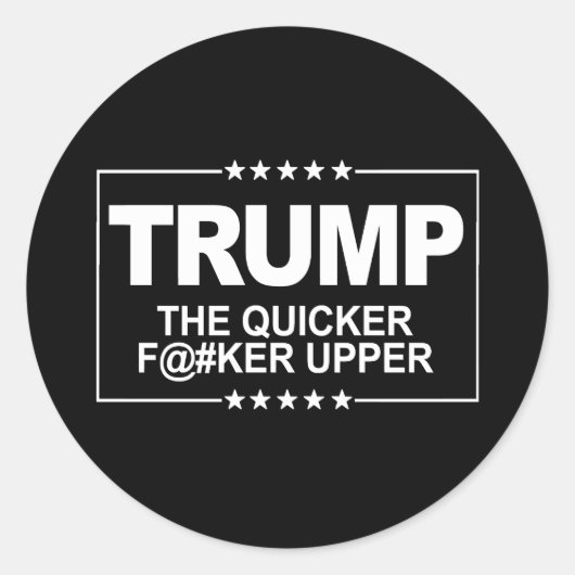 速いF-er上部 – アンチトランプ記号 – -アンチ- ラウンドシール (正面)