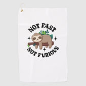 速くない怒らないおもしろいかわいい眠いナマケモノ ゴルフタオル (正面)