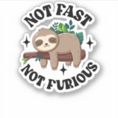 速くない怒らないおもしろいかわいい眠いナマケモノ シール (正面)