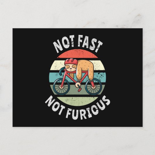 速くない、怒らない怠惰な怠惰な寝台自転車 ポストカード (正面)