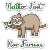 速くもせず、怒りもしない怠けおもしろい者の眠い怠け者 シール (正面)