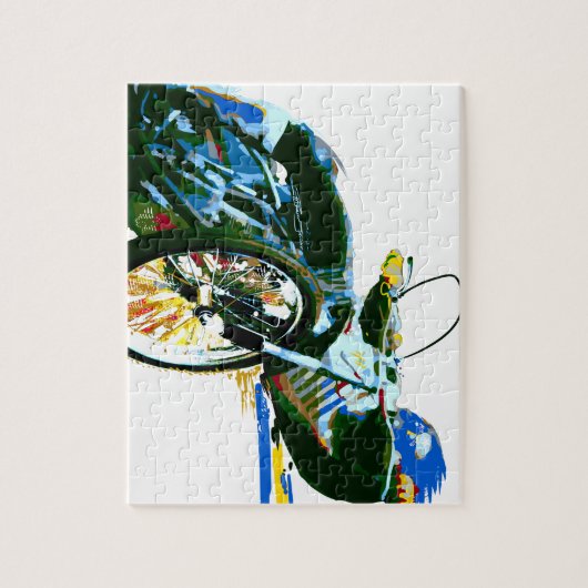 速く素晴らしい高速自動車道路のオートバイ ジグソーパズル (縦)