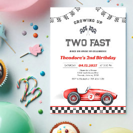 速く育ちすぎるレーシングカーボーイ 2歳の誕生日 招待状
