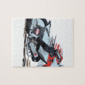 速く赤い高速自動車道路のオートバイ ジグソーパズル (横)