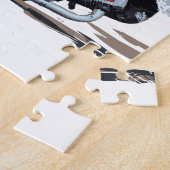 速く赤い高速自動車道路のオートバイ ジグソーパズル (側面)