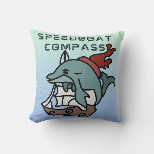 速く走るミニマリストのイルカとおもしろい クッション (正面)