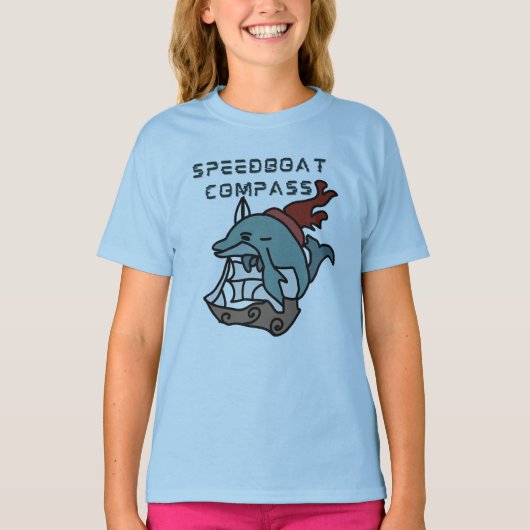 速く走るミニマリストのイルカとおもしろい Tシャツ (正面)