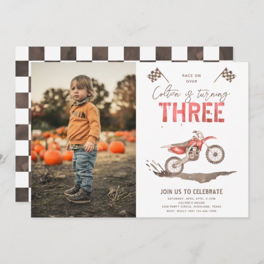 速すぎる誕生日招待状 |誕生日 招待状 (正面/裏面)