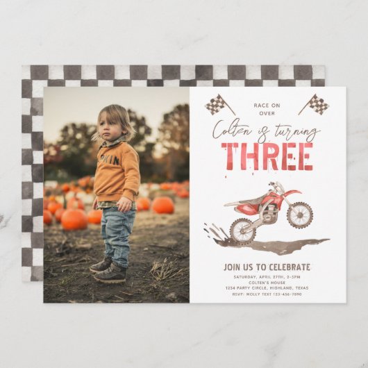 速すぎる誕生日招待状 |誕生日 招待状 (正面/裏面)