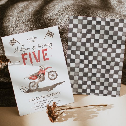速すぎる5歳の誕生日招待状 | バイクパーティー 招待状