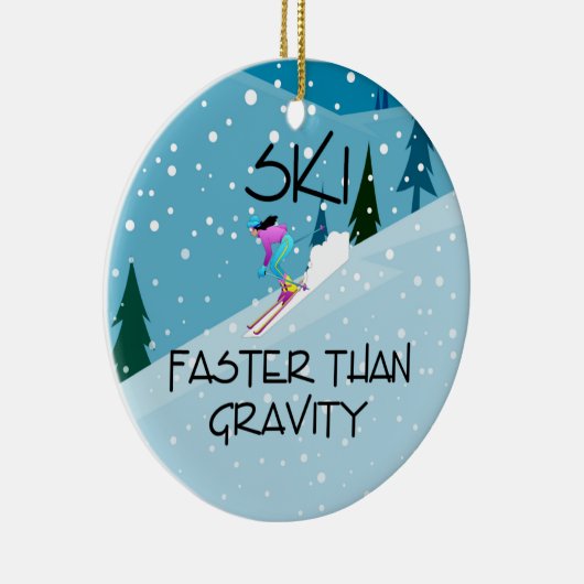 速の上のスキー セラミックオーナメント (右)