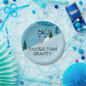 速の上のスキー ペーパープレート (パーティー)