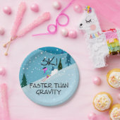 速の上のスキー ペーパープレート (パーティー)