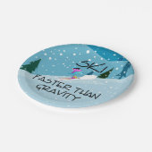 速の上のスキー ペーパープレート (アングル)