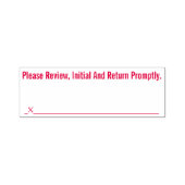 「速やかに検討し、イニシャルし、返却してください。」 セルフインキングスタンプ (デザイン)