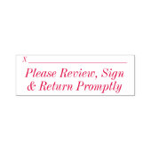 「速やかに確認、署名、返却を願う」 セルフインキングスタンプ (デザイン)