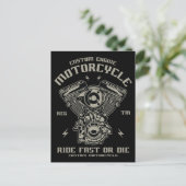 速カスタム速またはダイスに乗るエンジン ポストカード (スタンド正面)