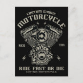 速カスタム速またはダイスに乗るエンジン ポストカード (正面)