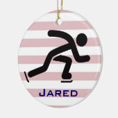 速パーソナライズされた度スケートで滑るオーナメント セラミックオーナメント (左)