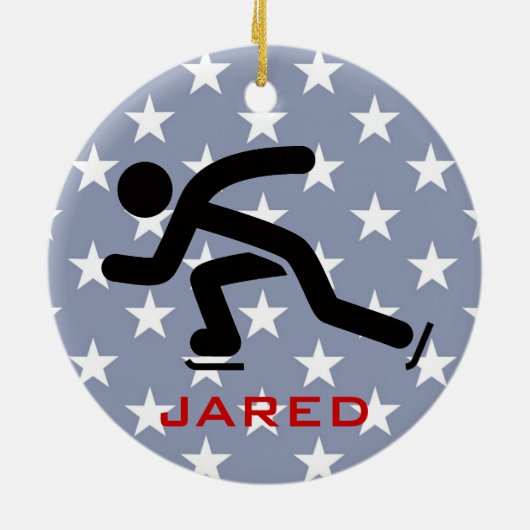 速パーソナライズされた度スケートで滑るオーナメント セラミックオーナメント (裏面)
