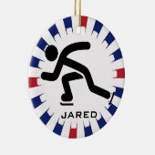 速パーソナライズされた度スケートで滑るオーナメント セラミックオーナメント (右)