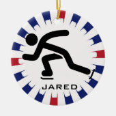 速パーソナライズされた度スケートで滑るオーナメント セラミックオーナメント (正面)
