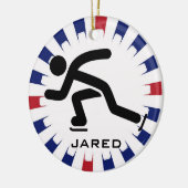 速パーソナライズされた度スケートで滑るオーナメント セラミックオーナメント (左)