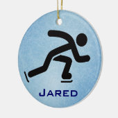 速パーソナライズされた度スケートで滑るオーナメント セラミックオーナメント (左)