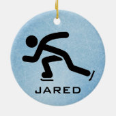 速パーソナライズされた度スケートで滑るオーナメント セラミックオーナメント (裏面)