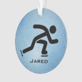 速パーソナライズされた速スケートで滑るアクリルオーナメント オーナメント (正面)