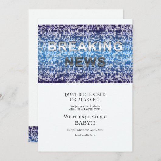 速報の妊娠の発表 案内状 (正面/裏面)